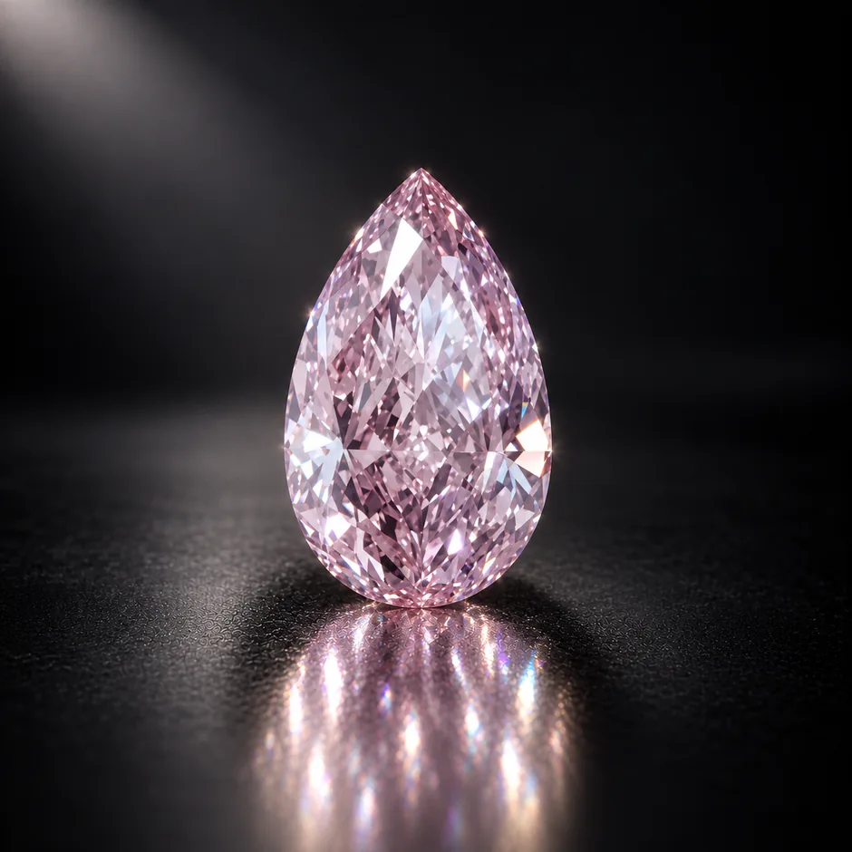 Pear-shaped Fancy Intense Pink diamond, 37.64 carats